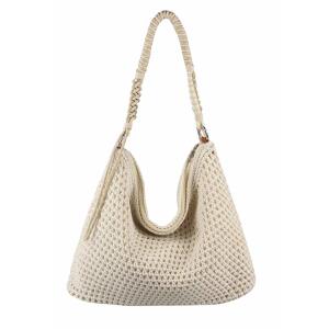 Damen Shopper Tasche Hobo Bag Umhängetasche Boho Schultertasche Häkeltasche Stroh Muster Strand geflochten Retro