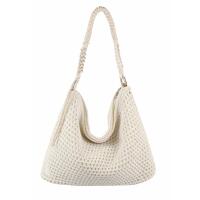 Damen Shopper Tasche Hobo Bag Umhängetasche Boho Schultertasche Häkeltasche Stroh Muster Strand geflochten Retro
