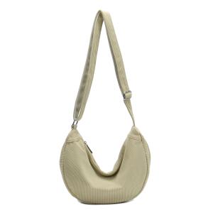 DAMEN TASCHE MOON Bag Brust Cordtasche Crossbody Runde Schultertasche Halbmond Shopper Umhängetasche Crossover Freizeit Urlaub