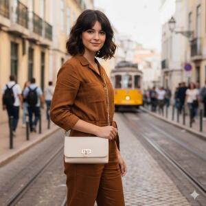 Made in Italy DAMEN LEDER TASCHE Mini Bag Ketten Schultertasche Crossbody Handytasche Abendtasche Umhängetasche Handtasche Clutch Smartphone Überschlagtasche