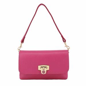 Made in Italy DAMEN LEDER TASCHE Mini Bag Ketten Schultertasche Crossbody Handytasche Abendtasche Umhängetasche Handtasche Clutch Smartphone Überschlagtasche
