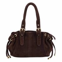 Made in Italy DAMEN LEDER TASCHE Wildleder Schultertasche Tote Bag Crossbody Umhängetasche Handtasche Veloursleder Cross Over
