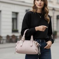 Made in Italy DAMEN LEDER TASCHE Wildleder Schultertasche Tote Bag Crossbody Umhängetasche Handtasche Veloursleder Cross Over