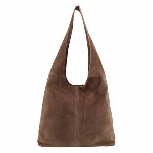 Made in Italy DAMEN LEDER TASCHE Wildleder Shopper Schultertasche HOBO BAG Umhängetasche Handtasche Veloursleder City Bag