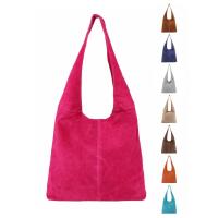 Made in Italy DAMEN LEDER TASCHE Wildleder Shopper Schultertasche HOBO BAG Umhängetasche Handtasche Veloursleder City Bag
