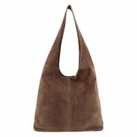 Made in Italy DAMEN LEDER TASCHE Wildleder Shopper Schultertasche HOBO BAG Umhängetasche Handtasche Veloursleder City Bag