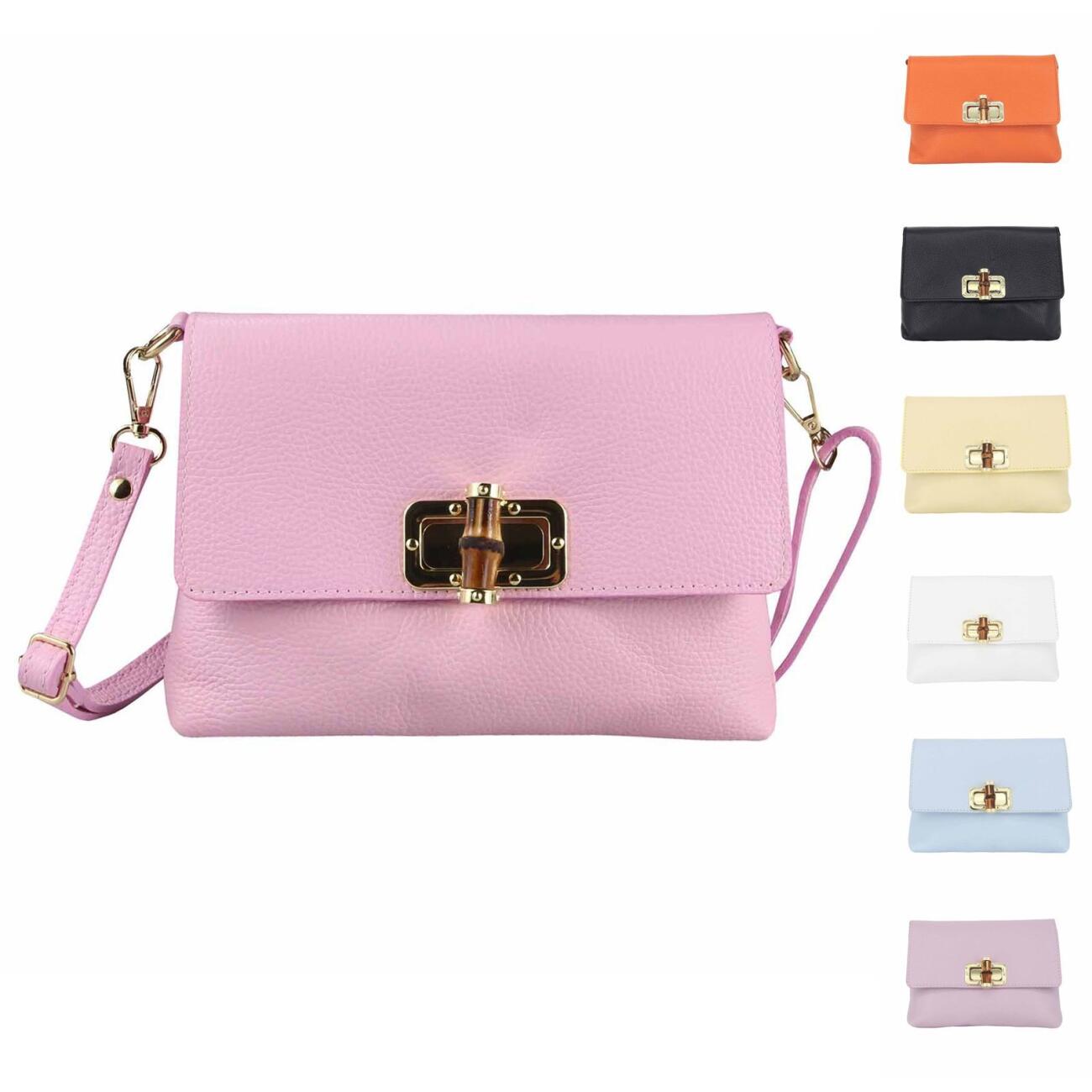 Made in Italy DAMEN LEDER TASCHE Schultertasche Crossbody...