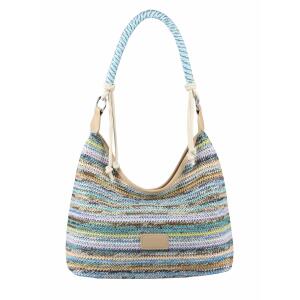 Damen Tasche Strohtasche Umhängetasche Boho Shopper Strand Schultertasche Hobo Bag Geflecht Retro Häkeltasche