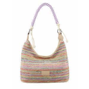 Damen Tasche Strohtasche Umhängetasche Boho Shopper Strand Schultertasche Hobo Bag Geflecht Retro Häkeltasche