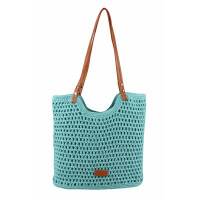 Damen Tasche Strohtasche Tote Bag Schultertasche Boho Shopper Strand Umhängetasche Geflecht Retro Häkeltasche Handtasche