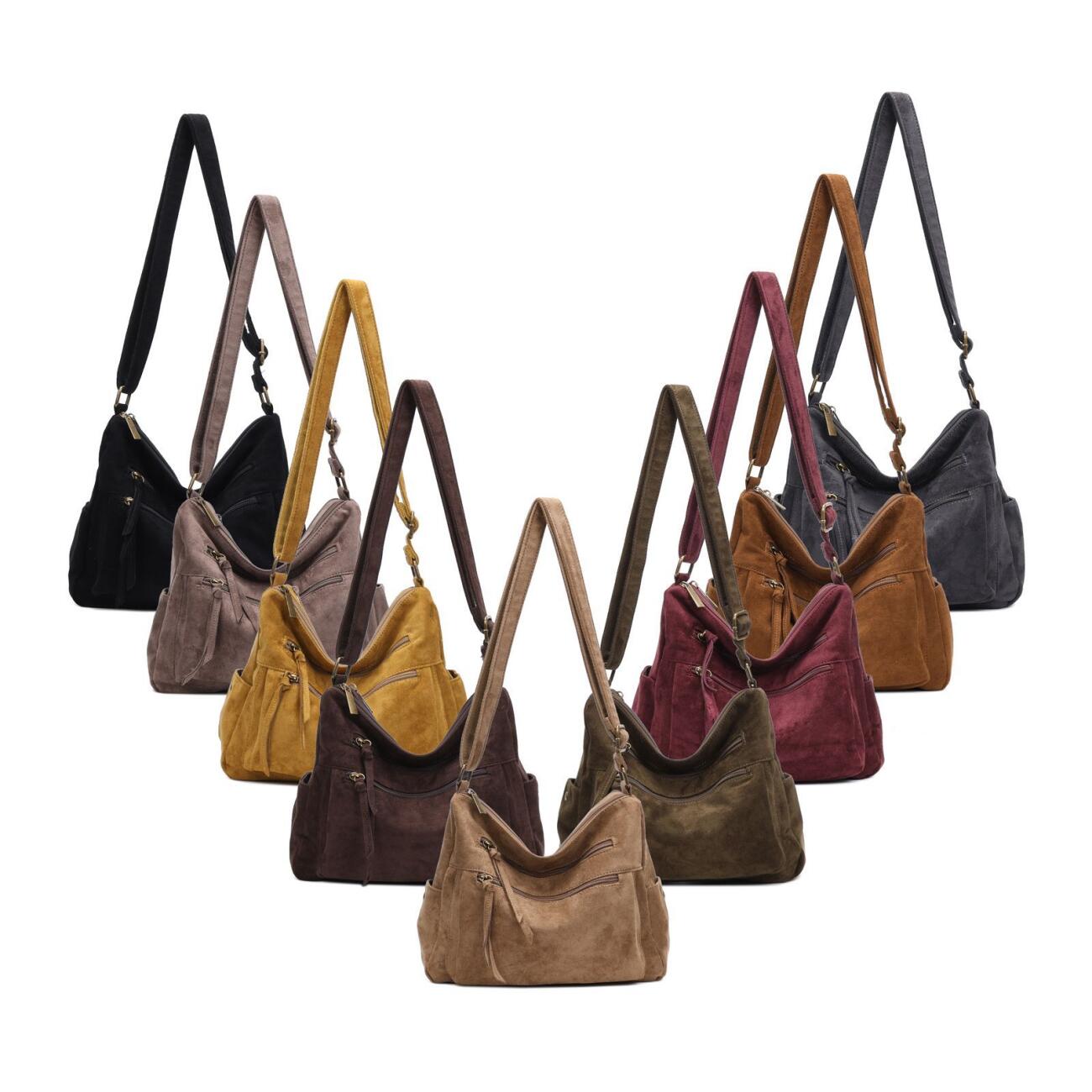 DAMEN TASCHE SHOPPER Schultertasche Samt Crossbody...
