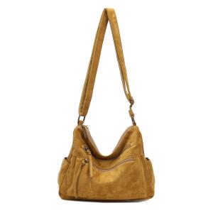 DAMEN TASCHE SHOPPER Schultertasche Samt Crossbody Umhängetasche Henkeltasche Beuteltasche CrossOver Handtasche Body Bag Reise Wildleder-Optik