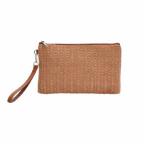 Damen Tasche Strohtasche Handytasche Boho Strand Sommer Geflecht Armband Geldbörse Handtasche Clutch Freizeit Urlaub Smartphone Mini Bag Abendtasche