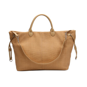 DAMEN XXL TASCHE Shopper Tote Bag Schultertasche Handtasche FLECHTOPTIK Umhängetasche Workbag Weekender Geflecht Beuteltasche Reisetasche Businesstasche