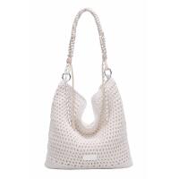 Damen Tasche Hobo-Bag Häkeltasche Umhängetasche Boho Shopper Strand Häkelmuster Schultertasche Geflecht Retro Strohtasche