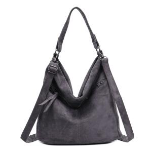 DAMEN TASCHE SAMT SHOPPER Hobo-Bag Schultertasche Crossbody Umhängetasche Henkeltasche Beuteltasche CrossOver Handtasche Body Bag Reise Wildleder-Optik