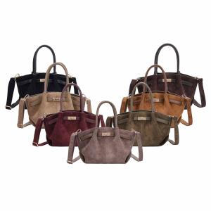 DAMEN TASCHE Tote Bag Schultertasche Wildleder Optik Handtasche Samt Crossbody Business CrossOver Umhängetasche CrossOver Freizeittasche Bodybag Mini Bag