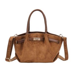 DAMEN TASCHE Tote Bag Schultertasche Wildleder Optik Handtasche Samt Crossbody Business CrossOver Umhängetasche CrossOver Freizeittasche Bodybag Mini Bag