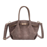 DAMEN TASCHE Tote Bag Schultertasche Wildleder Optik Handtasche Samt Crossbody Business CrossOver Umhängetasche CrossOver Freizeittasche Bodybag Mini Bag
