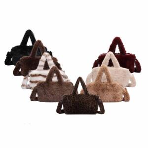 XL DAMEN PELZTASCHE Shopper Tote Bag Leopard Print Handtasche Umhängetasche Leo Crossbody Teddytasche Schultertasche Plüsch Felltasche Beuteltasche Kunstpelz Weekender Reisetasche Shopping