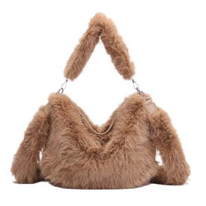 DAMEN PELZTASCHE Hobo Bag Shopper Leopard Print Handtasche Umhängetasche Leo Crossbody Teddytasche Schultertasche Plüsch Felltasche Kunstpelz