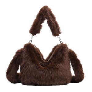 DAMEN PELZTASCHE Hobo Bag Shopper Leopard Print Handtasche Umhängetasche Leo Crossbody Teddytasche Schultertasche Plüsch Felltasche Kunstpelz