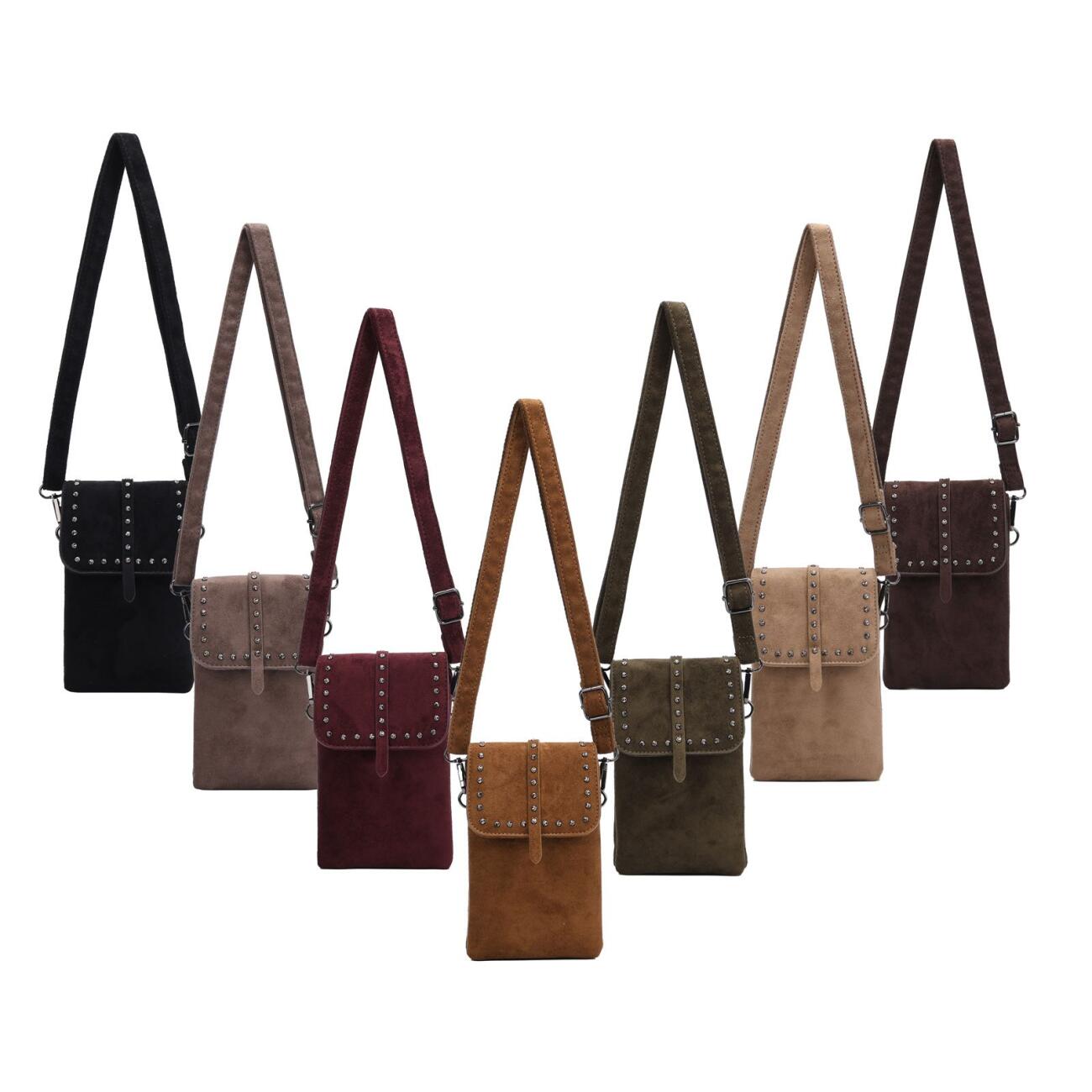 Damen Tasche Crossbody Handytasche Nieten...