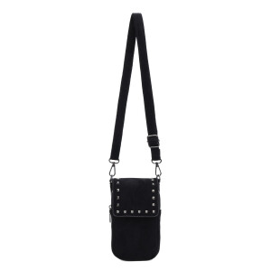 Damen Tasche Bodybag Handytasche Nieten Crossbody Umhängetasche Wildleder-Optik Schultertasche Crossover Smartphone Geldbörse Brusttasche Samt Brieftasche Abend