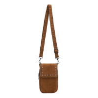 Damen Tasche Bodybag Handytasche Nieten Crossbody Umhängetasche Wildleder-Optik Schultertasche Crossover Smartphone Geldbörse Brusttasche Samt Brieftasche Abend