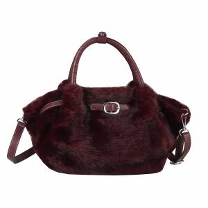 DAMEN TASCHE PELZTASCHE Tote Bag Schultertasche Mini Bag Handtasche Kunstpelz Crossbody Umhängetasche Freizeittasche Bodybag CrossOver