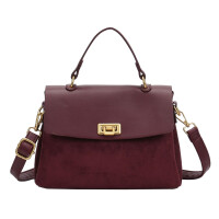DAMEN TASCHE MINI Shopper Schultertasche Bodybag Wildleder-Optik Umhängetasche Crossover Samt Henkeltasche Freizeit Bag Messenger Crossbody