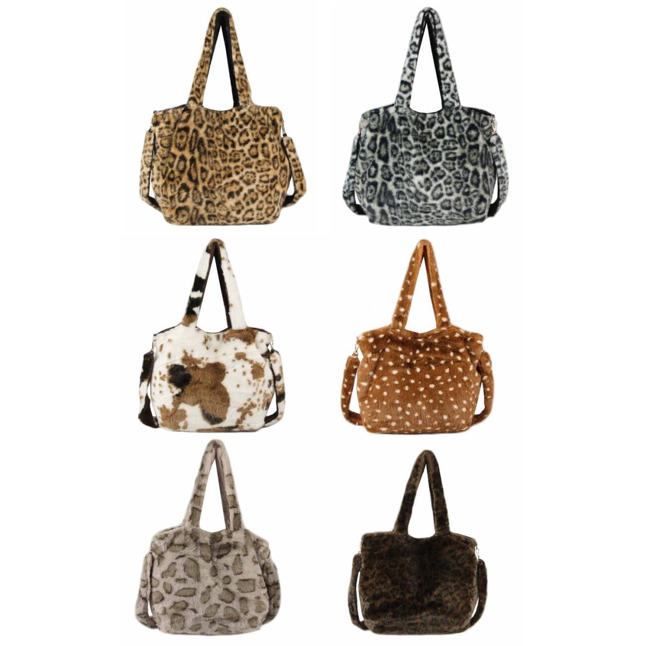 DAMEN TASCHE XXL SET 2in1 Shopper PELZTASCHE Tote Bag...