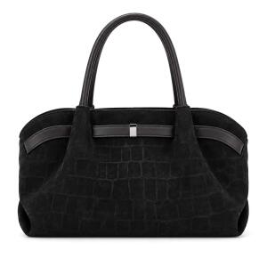 DAMEN TASCHE Tote Bag Schultertasche Wildleder Optik Krokoprägung Shopper Handtasche Samt Crossbody CrossOver Umhängetasche Freizeittasche Bodybag Mini Bag