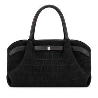 DAMEN TASCHE Tote Bag Schultertasche Wildleder Optik Krokoprägung Shopper Handtasche Samt Crossbody CrossOver Umhängetasche Freizeittasche Bodybag Mini Bag