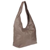 OBC Made in Italy Damen Leder Tasche Shopper Schultertasche Umhängetasche Handtasche Beuteltasche Hobo Bag Ledertasche Nappaleder Taupe