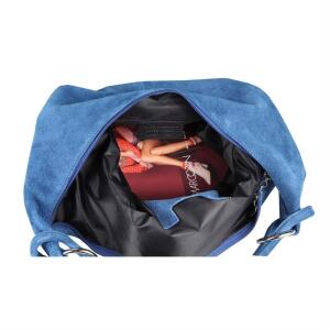 Made in Italy Damen XXL Ledertasche Wildleder Hobo Bag Shopper Tasche Schultertasche Beuteltasche City Reise Freizeit Urlaub Umhängetasche