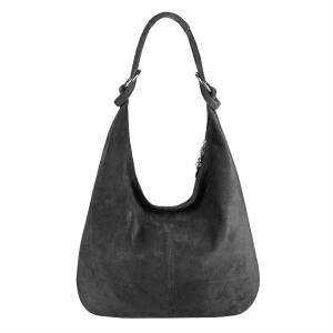 Made in Italy Damen XXL Ledertasche Wildleder Hobo Bag Shopper Tasche Schultertasche Beuteltasche City Reise Freizeit Urlaub Umhängetasche
