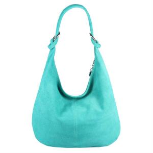 Made in Italy Damen XXL Ledertasche Wildleder Hobo Bag Shopper Tasche Schultertasche Beuteltasche City Reise Freizeit Urlaub Umhängetasche