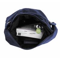 Made in Italy Damen XXL Ledertasche Wildleder Hobo Bag Shopper Tasche Schultertasche Beuteltasche City Reise Freizeit Urlaub Umhängetasche Dunkelblau