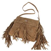 ital-design Fransen Damentasche Schultertasche Umhängetasche Tasche Beutel Beuteltasche Trend-Bags PU Wildleder