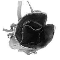 OBC Made in Italy Damen Echt Leder Rucksack Daypack Lederrucksack Tasche Schultertasche Ledertasche Handgepäck Nappaleder Grau