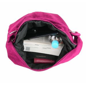 Made in Italy Damen XXL Ledertasche Wildleder Hobo Bag Shopper Tasche Schultertasche Beuteltasche City Reise Freizeit Urlaub Umhängetasche Pink