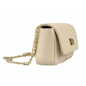 Made in Italy Damen Leder Tasche Mini Bag Ketten Crossbody Schultertasche Abendtasche Handtasche Clutch Henkeltasche Smartphone Überschlagtasche