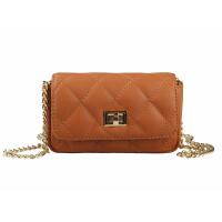 Made in Italy Damen Leder Tasche Mini Bag Ketten Crossbody Schultertasche Abendtasche Handtasche Clutch Henkeltasche Smartphone Überschlagtasche
