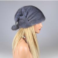 DAMEN NERZ MÜTZE Mink Pelzmütze Fellmütze Wintermütze Kappe Pelzkappe Oversizemütze Beanie