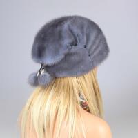 DAMEN NERZ MÜTZE Mink Pelzmütze Fellmütze Wintermütze Kappe Pelzkappe Oversizemütze Beanie