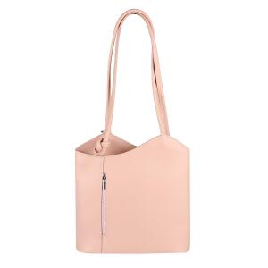 Made in Italy Ledertasche Damentasche 2in1 Handtasche als Rucksack Umhängetasche