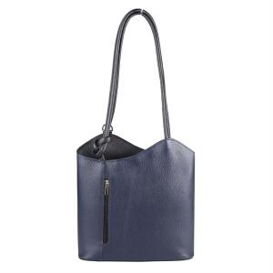 Made in Italy Ledertasche Damentasche 2in1 Handtasche als Rucksack Umhängetasche