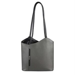 Made in Italy Ledertasche Damentasche 2in1 Handtasche als Rucksack Umhängetasche