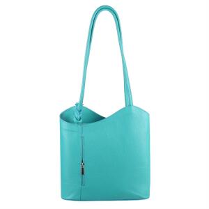 Made in Italy Ledertasche Damentasche 2in1 Handtasche als Rucksack Umhängetasche